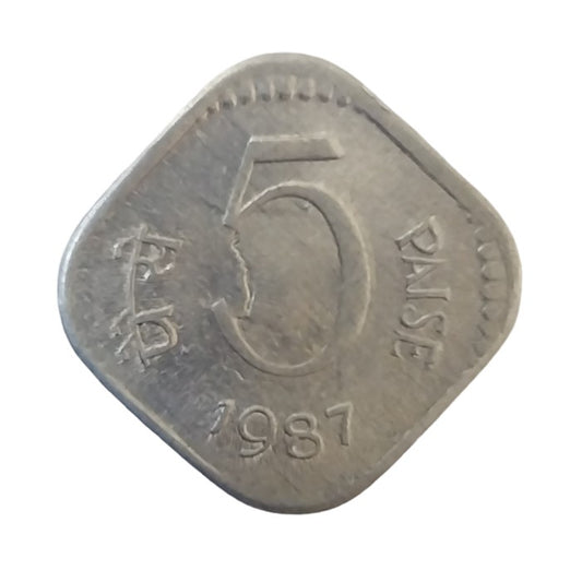 1987 - 5 PAISE - KOLKATA MINT - ERROR COIN