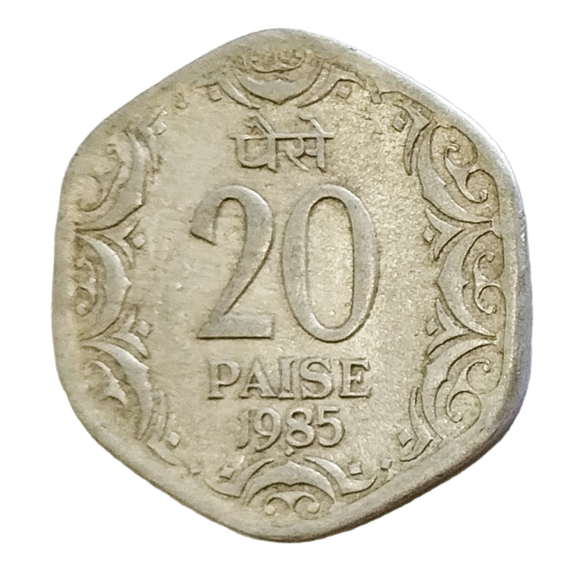 20 PAISE - 1985 - BOMBAY MINT - REPUBLIC INDIA COIN