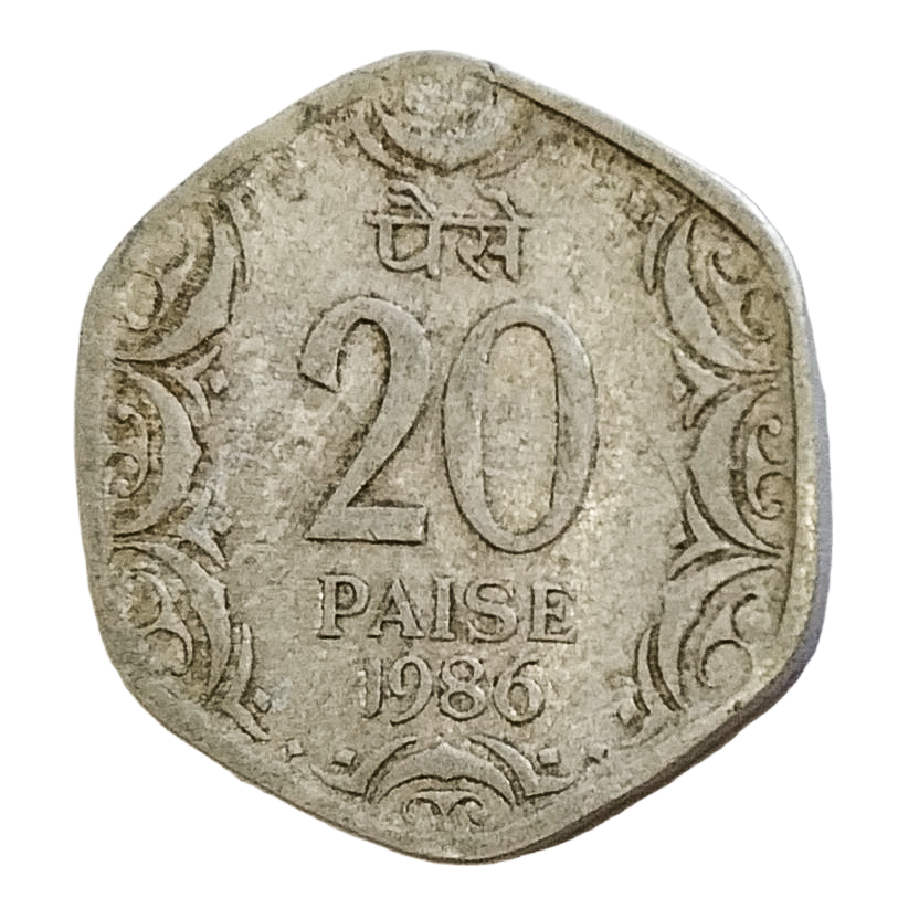 20 PAISE - 1986 - KOLKATA MINT - REPUBLIC INDIA COIN