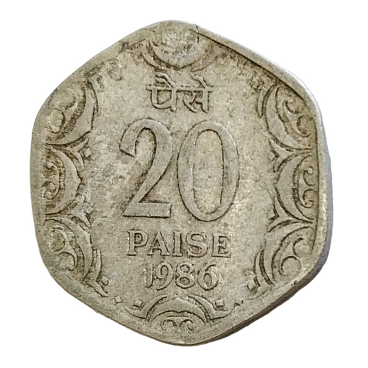 20 PAISE - 1986 - KOLKATA MINT - REPUBLIC INDIA COIN