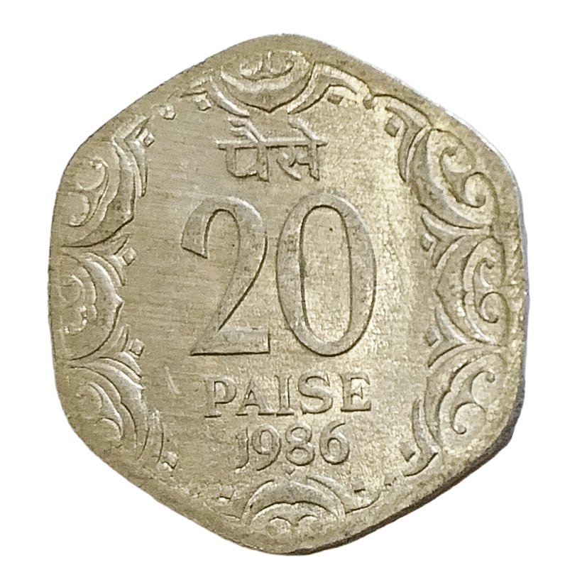 20 PAISE - 1986 - BOMBAY MINT - REPUBLIC INDIA COIN