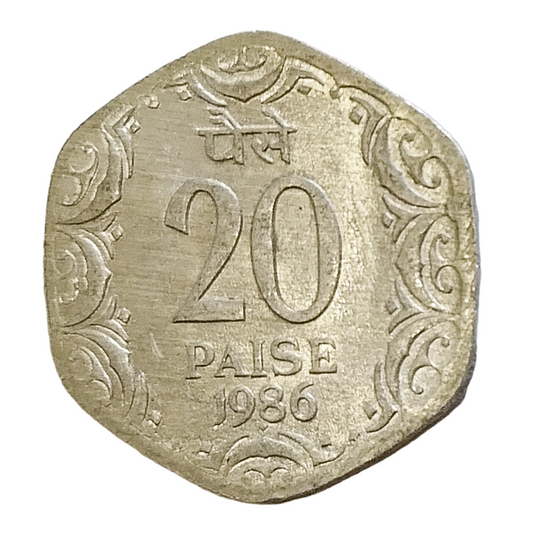 20 PAISE - 1986 - BOMBAY MINT - REPUBLIC INDIA COIN