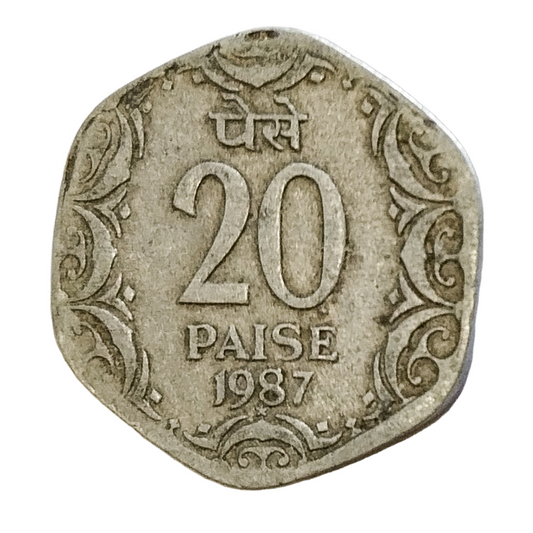20 PAISE - 1987 - HYDERABAD MINT - REPUBLIC INDIA COIN