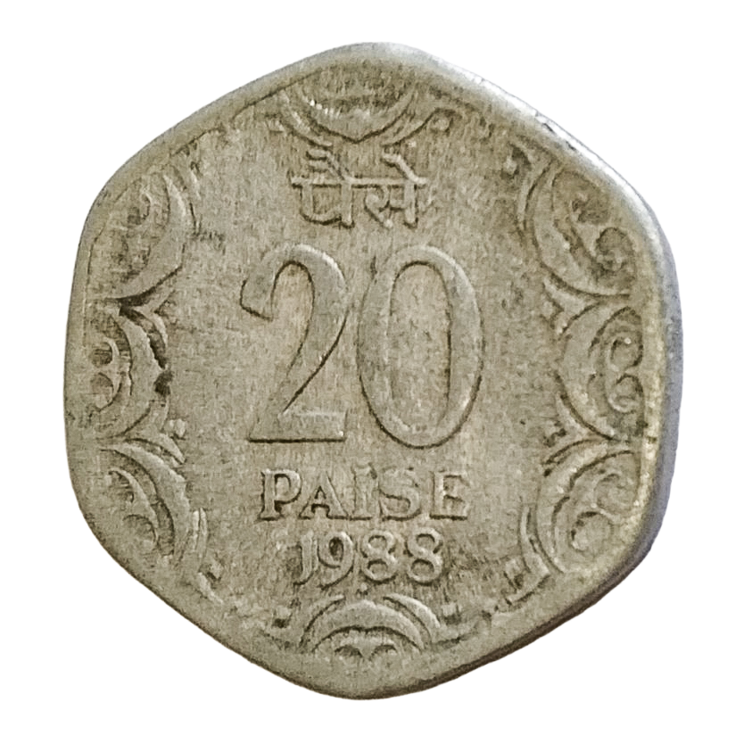 20 PAISE - 1988 - BOMBAY MINT - REPUBLIC INDIA COIN