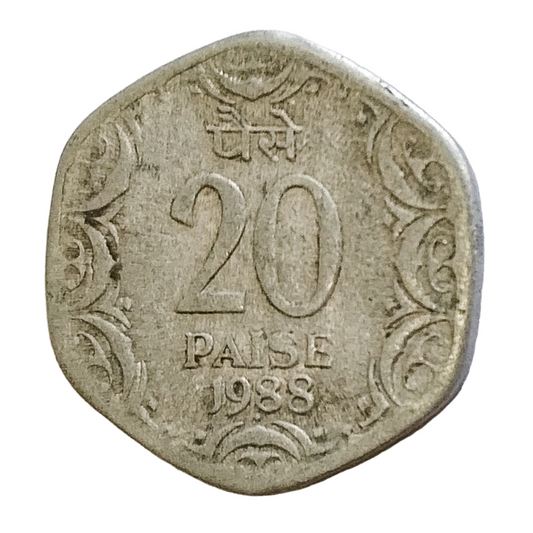 20 PAISE - 1988 - BOMBAY MINT - REPUBLIC INDIA COIN
