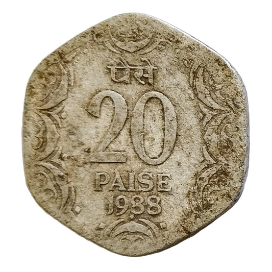 20 PAISE - 1988 - HYDERABAD MINT - REPUBLIC INDIA COIN