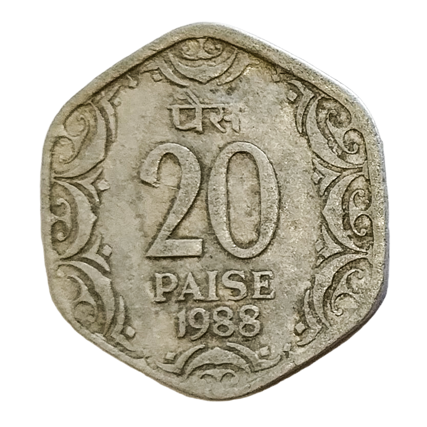 20 PAISE - 1988 - KOLKATA MINT - REPUBLIC INDIA COIN