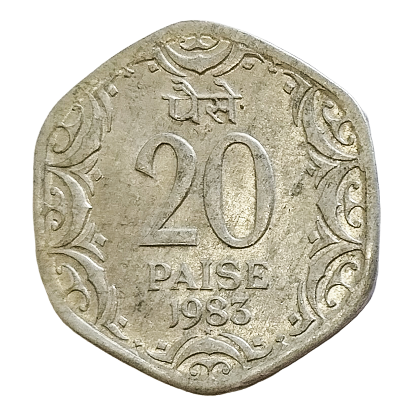 20 PAISE - 1983 - HYDERABAD MINT - REPUBLIC INDIA COIN