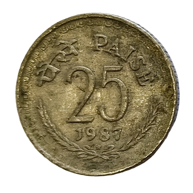 25 PAISE - 1987 - HYDERABAD MINT - REPUBLIC INDIA COIN