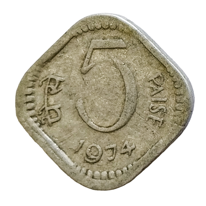 5 PAISE - 1974 - KOLKATA MINT - REPUBLIC INDIA COIN