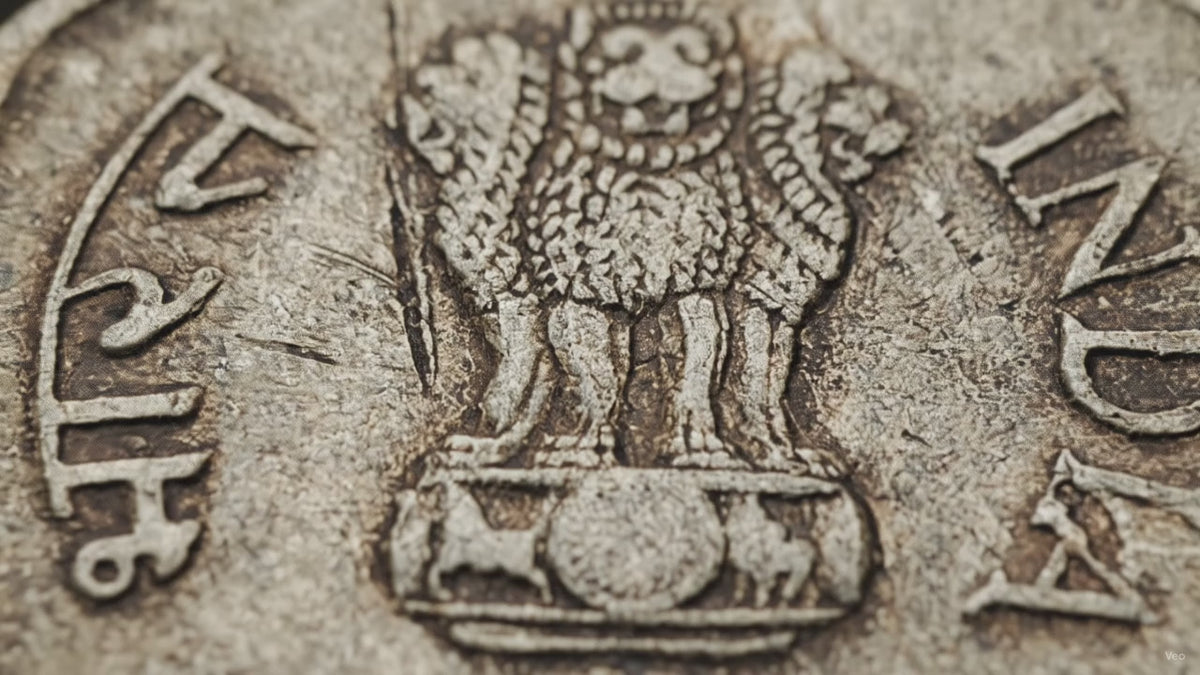 1983 India 20 Paise Hyderabad Mint Error Coin - Only "सत्यमेव" Visible - EverRise Treasures